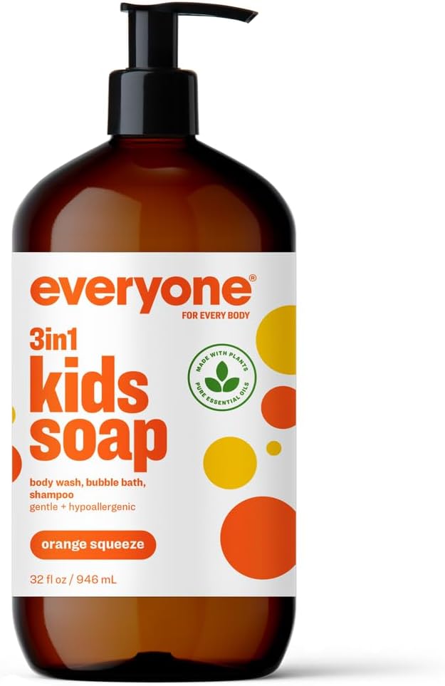 Everyone 3-in-1 Soap for Every Kid – Orange Squeeze | Gentle, Natural Shampoo, Body Wash & Bubble Bath