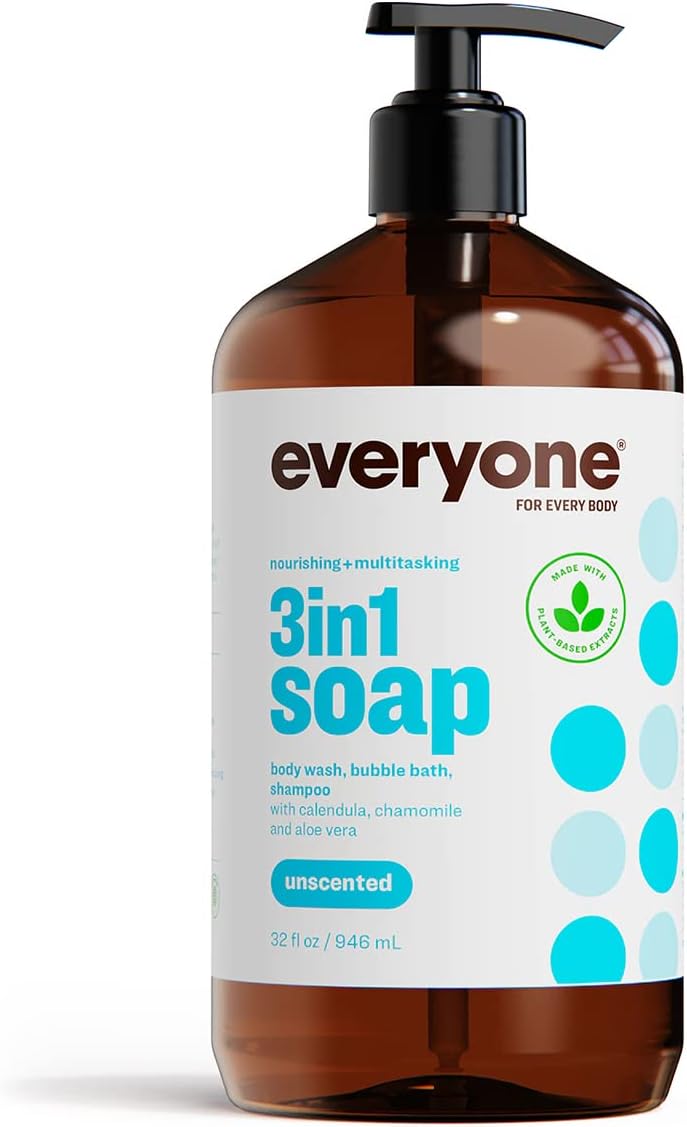 Everyone Bath Soap – Unscented | Gentle, Moisturizing Body Wash for Sensitive Skin