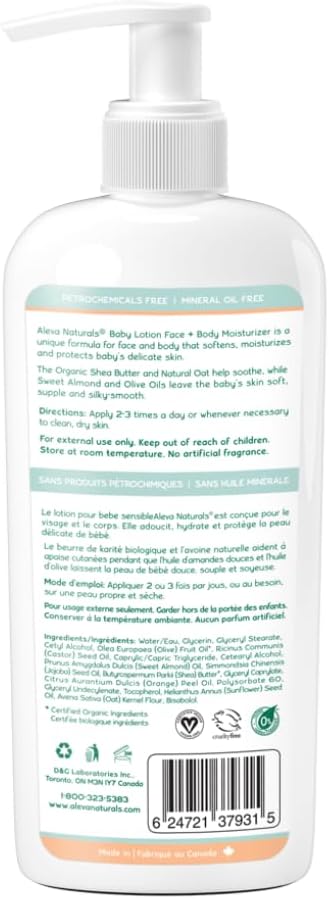 Aleva Naturals Baby Daily Soothing Moisturizer – 8 oz (236.5 ml)