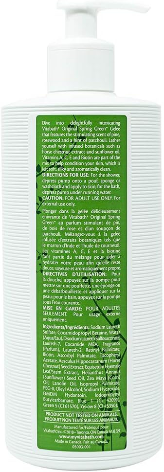 Vitabath Original Spring Green Gallon – Moisturizing Bath & Shower Gelee (128 oz)