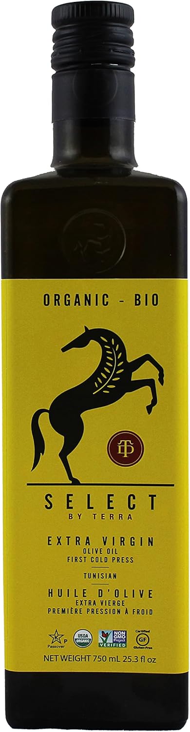 Terra Delyssa Organic Extra Virgin Olive Oil – First Cold Pressed (750ml, Dark Glass Bottle)