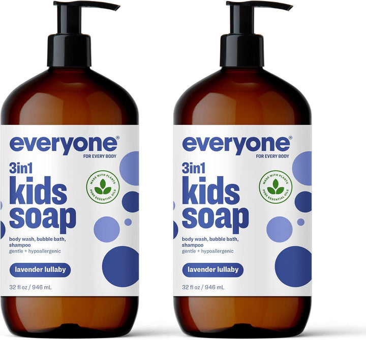 Everyone 3-in-1 Soap for Every Kid – Lavender Lullaby | Gentle, Natural Shampoo, Body Wash & Bubble Bath