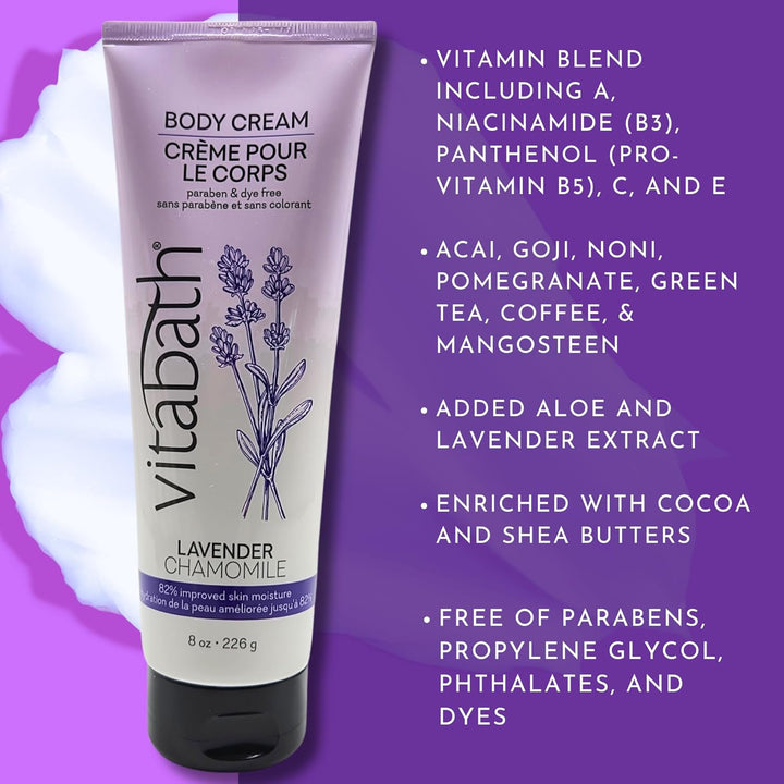 Vitabath Lavender Chamomile Body Cream (8 oz)