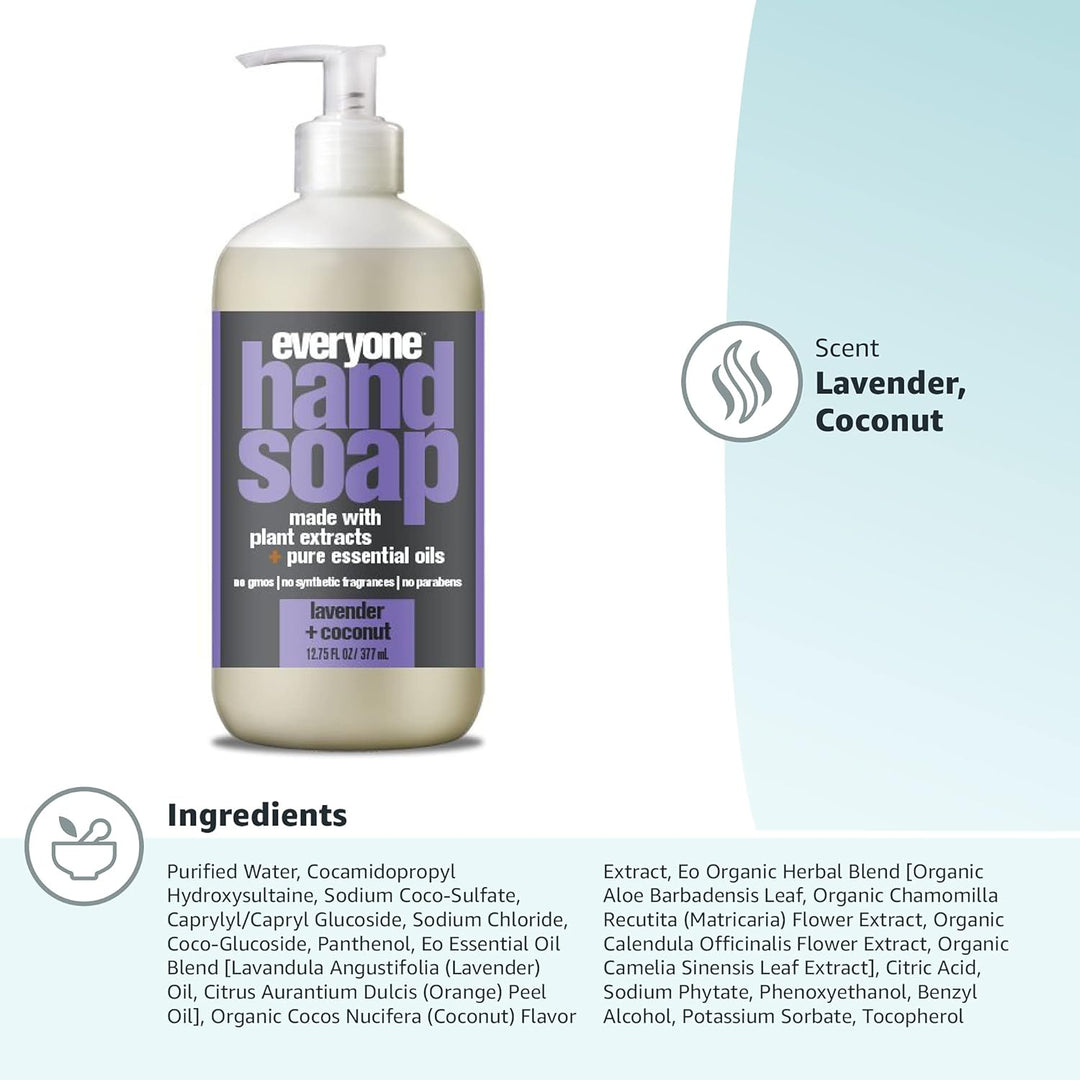 EO Products Everyone Hand Soap – Lavender & Coconut | Soothing, Moisturizing Hand Wash with Panthenol